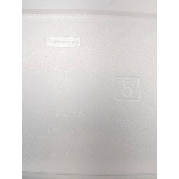 Vtg. Rubbermaid Servin' Saver Rectangle 4 cups #5 Almond Lid - Picture 8 of 9